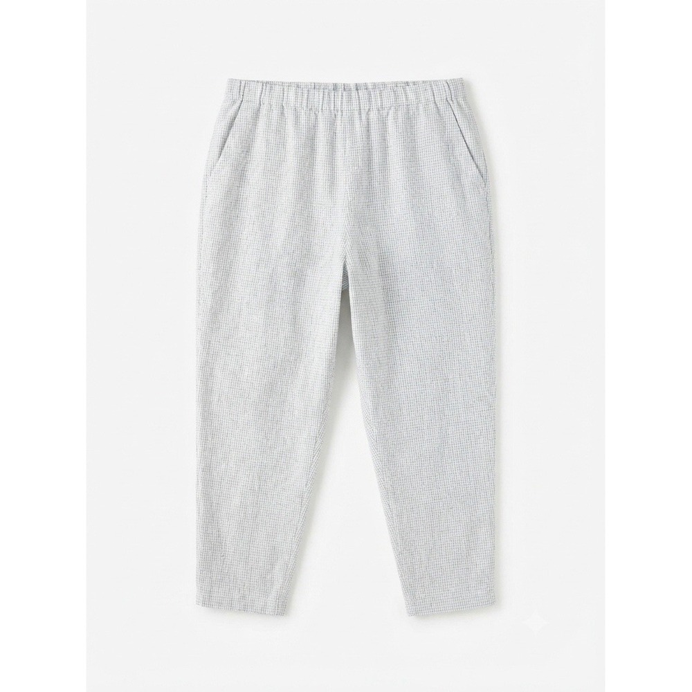 Eileen fisher 2X Plus organic linen cropped pants Boho summer Natural Pull on